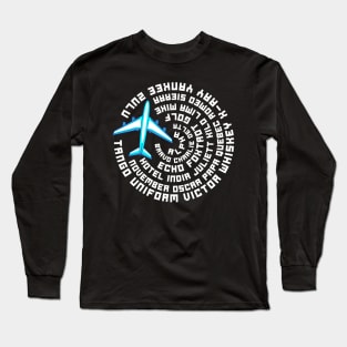 Phonetic Alphabet Airplane Pilot Flying Aviation Long Sleeve T-Shirt